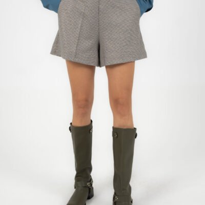 Shorts im Pepita-Muster