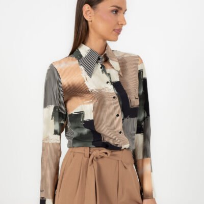 Bluse aus Viskose mit abstraktem Print