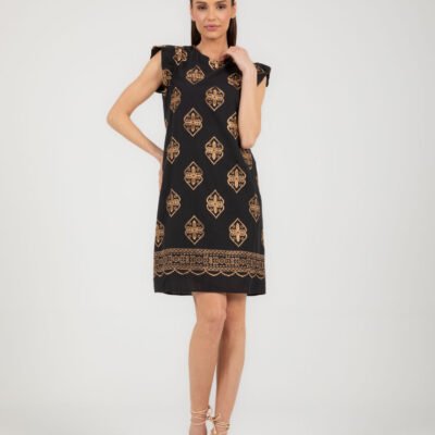 Schwarzes Kleid mit Details