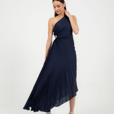 Asymmetrisches One-Shoulder-Kleid in Marineblau