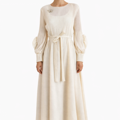 Elegantes  Jacquard-Midi-Kleid