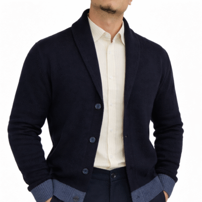 Herren Schalkragen-Strickjacke