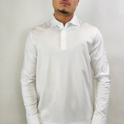 Herren Baumwoll-Polo mit langen Ärmeln