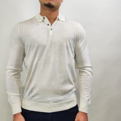 Fiumelli Herren Langarm-Polo – Wolle/Baumwolle