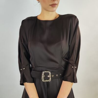 Elegantes Midikleid mit Taillengürtel