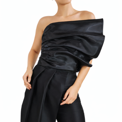 Asymmetrisches Satin-Top (One-Shoulder)