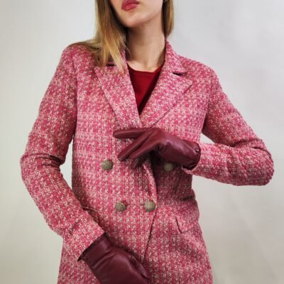 Eleganter Tweed-Damenanzug in Pink – Blazer & Rock