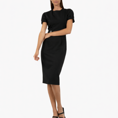 Schwarzes elegantes Midikleid